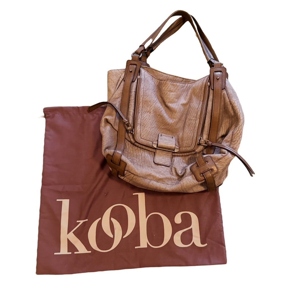 Vintage Kooba Gray and Tan Hobo Bag